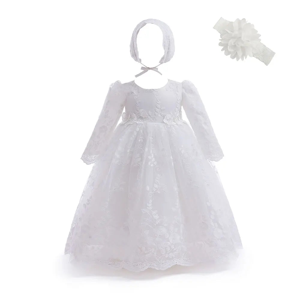 baby girl dresses embroidery pearl 1 year birthday dress wedding party christening baby girl clothes for 3-24 month