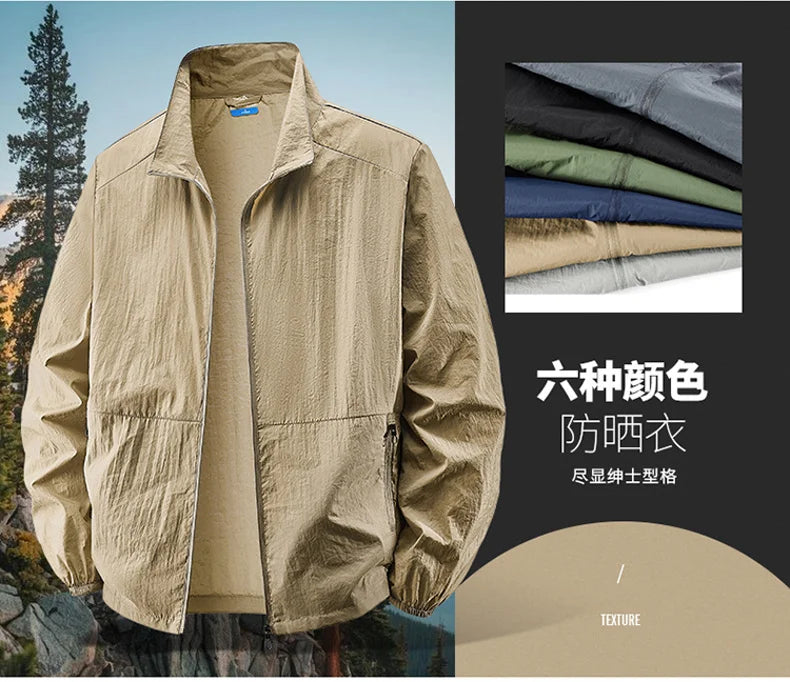 6XL 7XL 8XL Summer Jackets Men Windbreaker Coats .