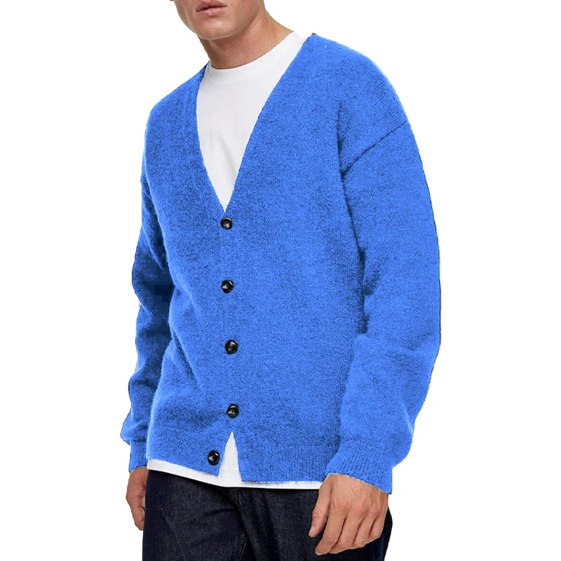 Men's Lightweight Cardigan Sweater Single-Breasted V-Neck.m