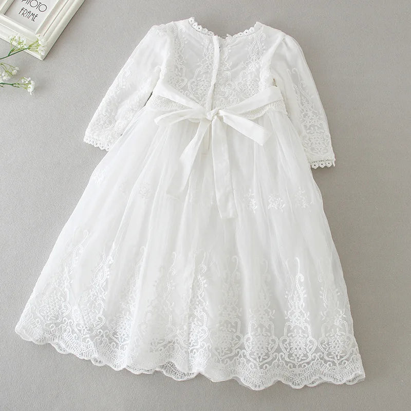 baby girl dresses embroidery pearl 1 year birthday dress wedding party christening baby girl clothes for 3-24 month