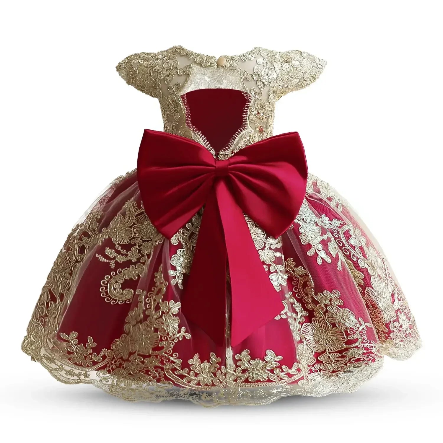 Toddler Baby Girls Lace Dress Elegant Embroidery Flower Princess Dresses for 1-5 Years Newborn Infant Green Christmas Costumes