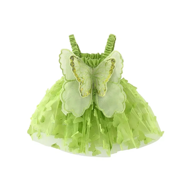 Pudcoco Princess Baby Girl Tutu Dress Sleevless Butterfly Tulle Lace Photography Dresses Summer Outfits