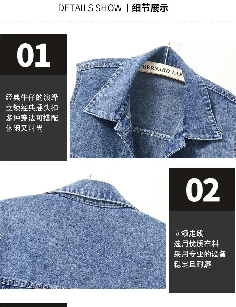 Casual Denim Vest for Women in Spring and Autumn .