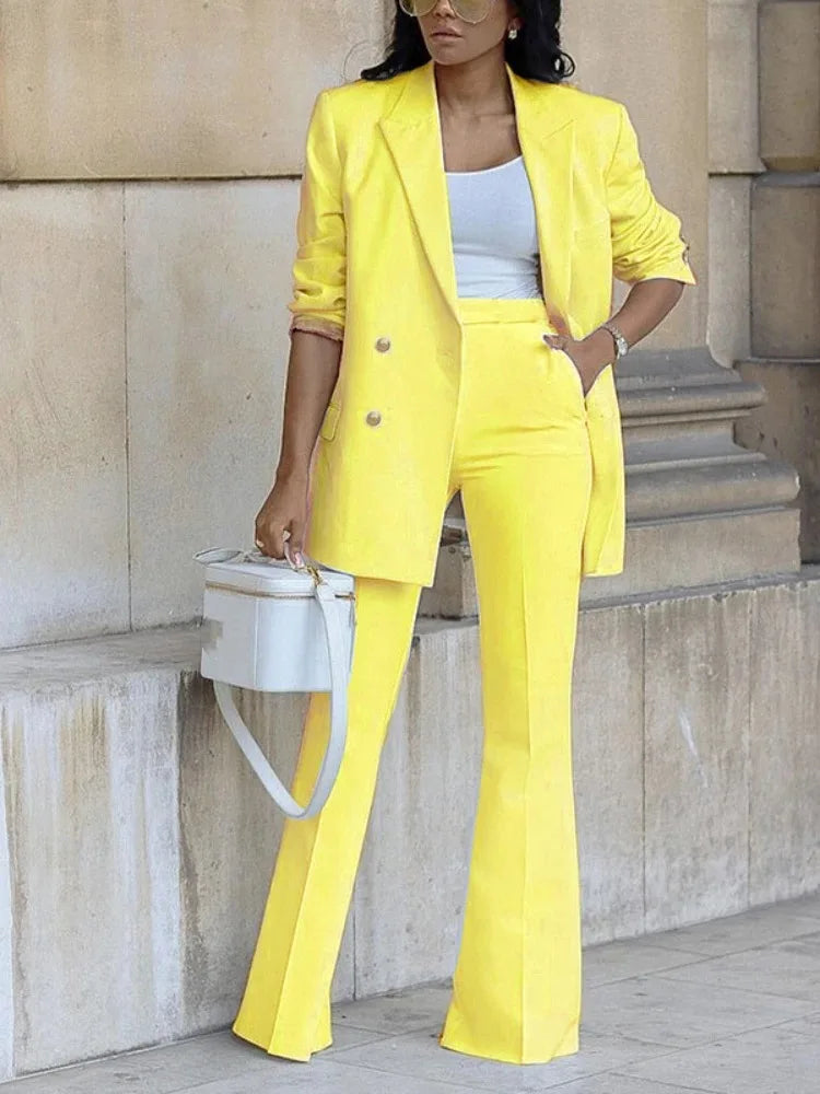 Autumn Winter 2 Piece Outfits for Women Blazer .