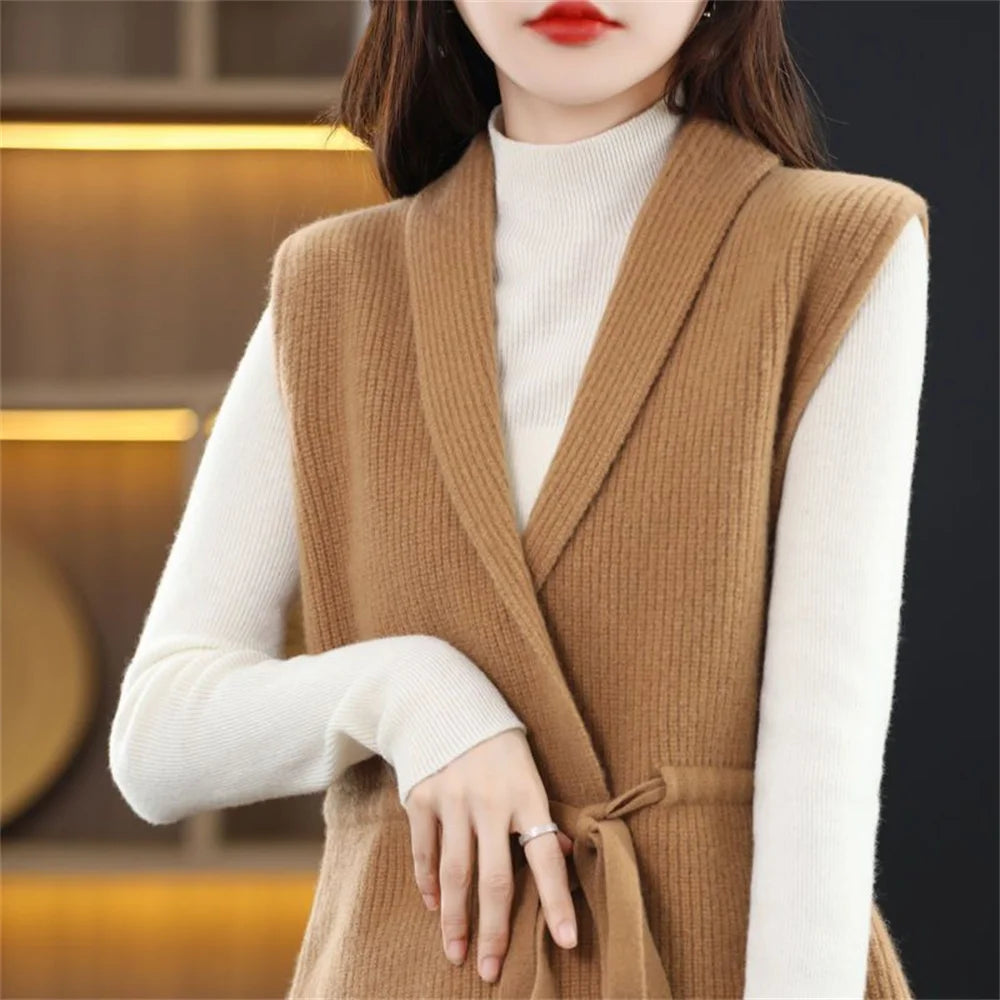 Sweater Vest Knitted Cardigan Sleeveless Jumpers .