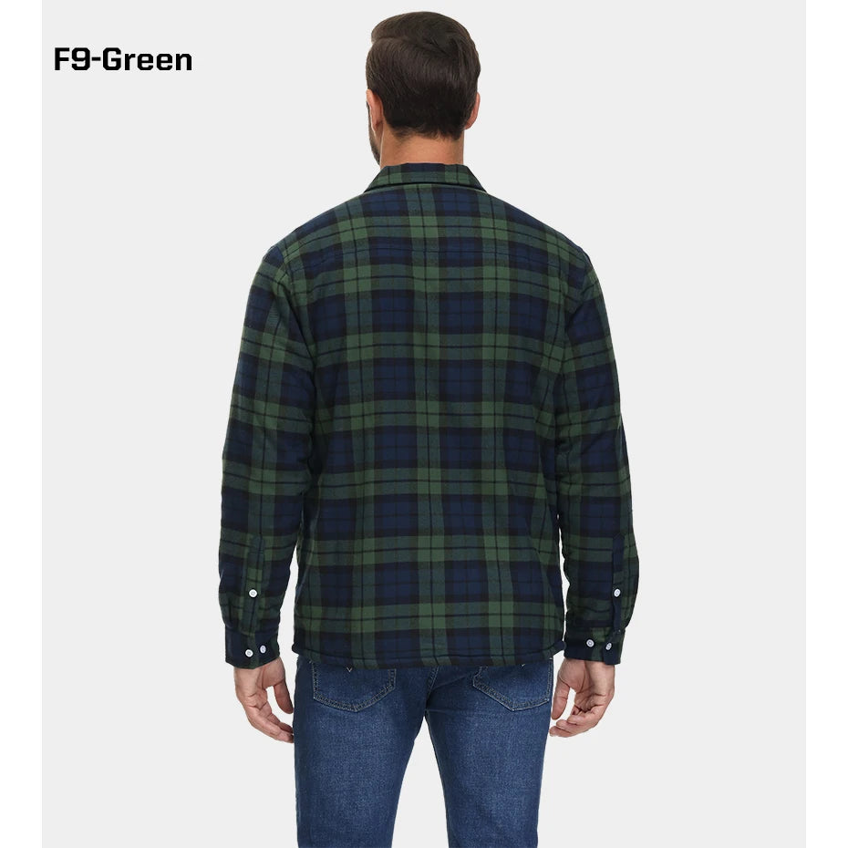 MAGCOMSEN Men's Fleece Plaid Flannel Shirt Jacket.
