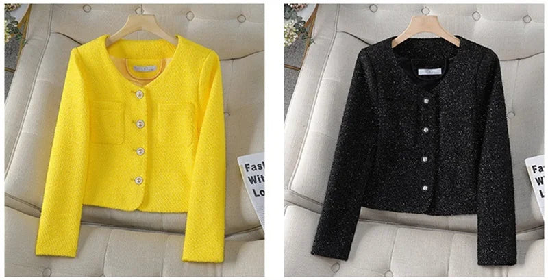 NewKorean Fashion Small Fragrance Tweed Jacket Women .