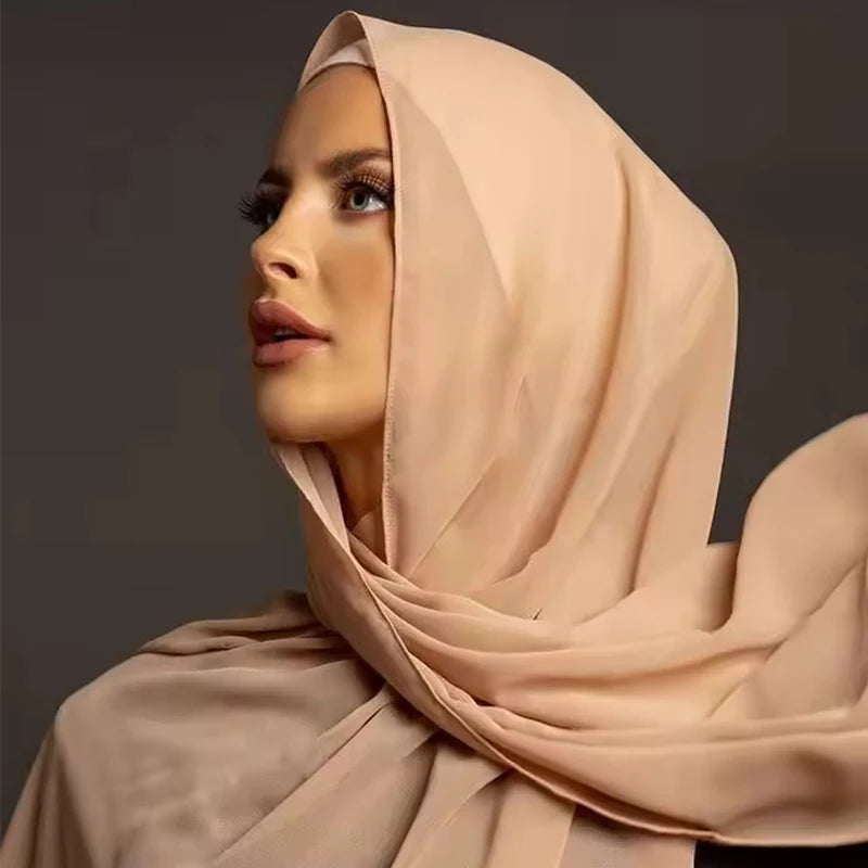 Premium Chiffon hijab soft Malaysia scarf tudung scarves chiffon crepe hijab for women.