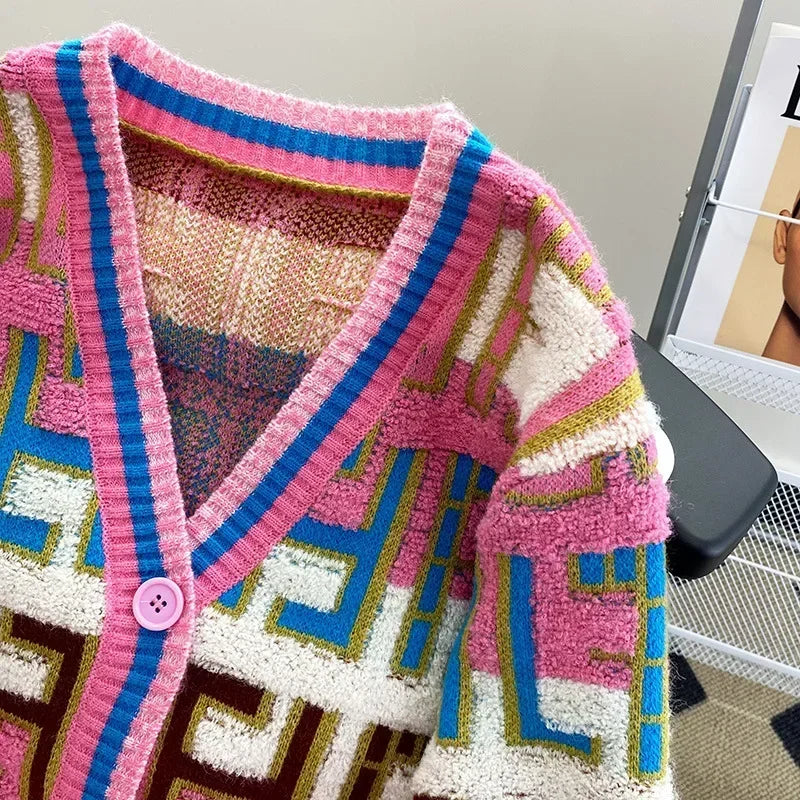 Women Long Sleeve Sweater Cardigan Twist Cable Knitted .