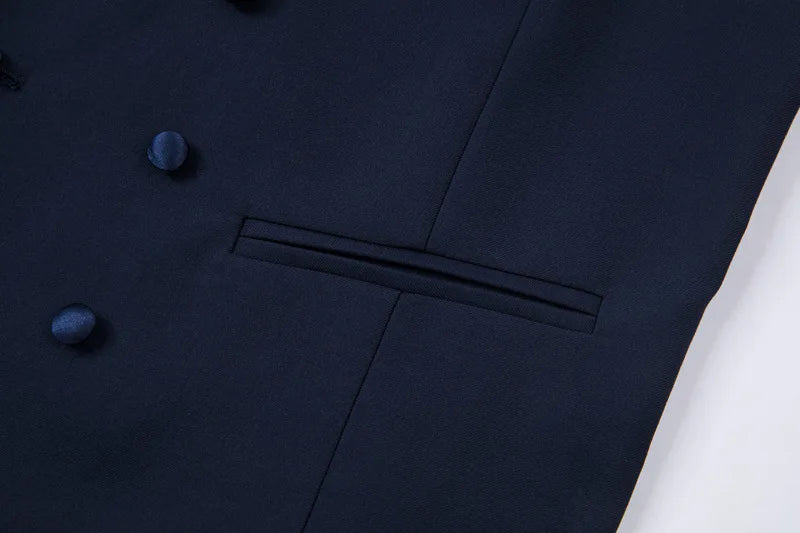 Elegant Groom Wedding Tuxedo Formal Prom Party Male Suit Slim (Blazer+Vest+Pants)