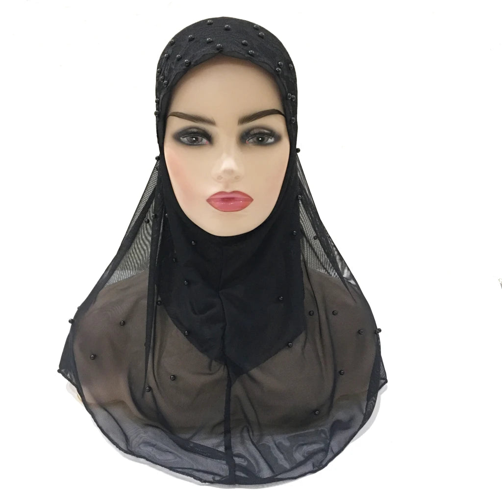 big girls adults soft net two layers muslim scarf islamic hijab.