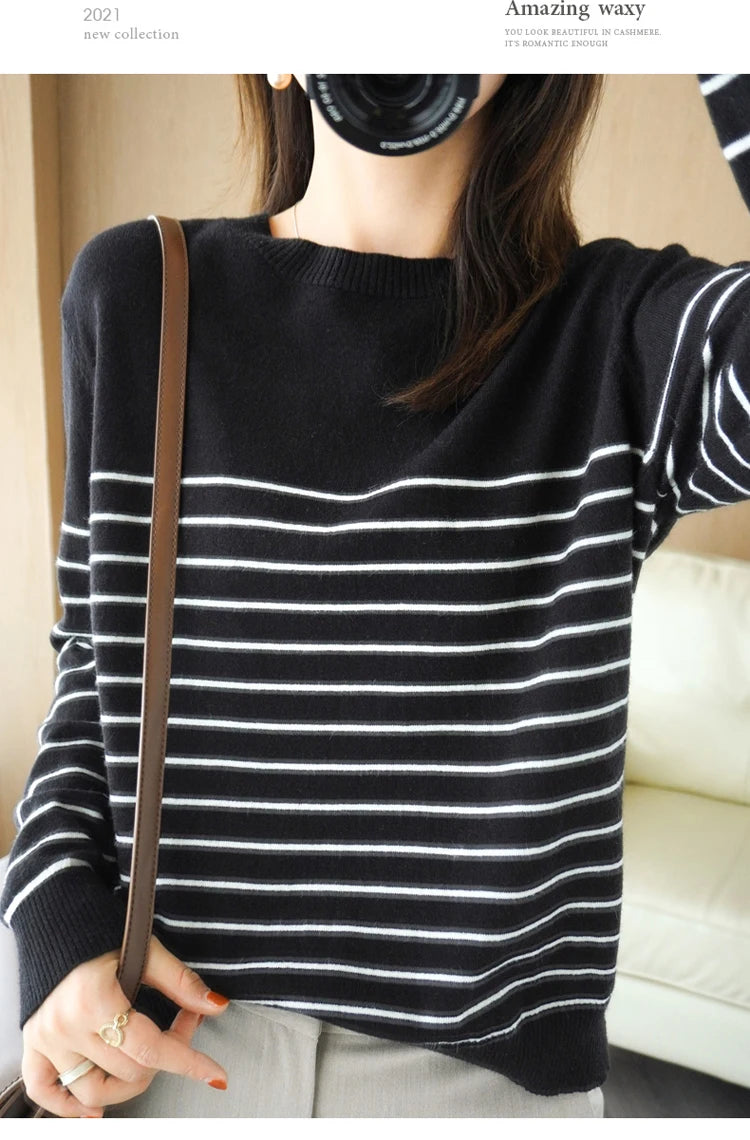 100% Cotton Knitted Sweater Women's Sweater .
