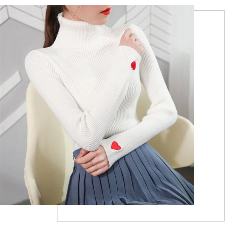 Fashion Turtleneck Pullover Sweater Elegant Long Sleeve .