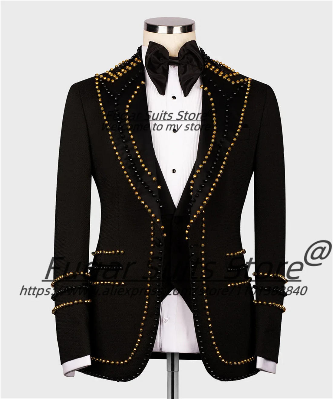 High-end Beadwork Men Suits Customized Slim Fit .