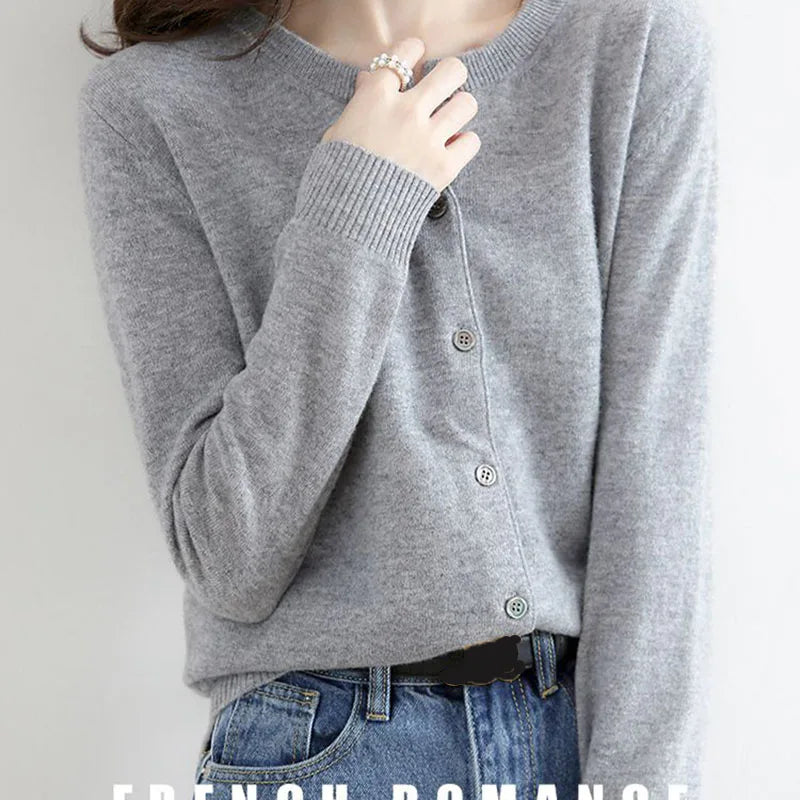 Korean Single Breasted Cardigans Sweater Women Autumn Winter .