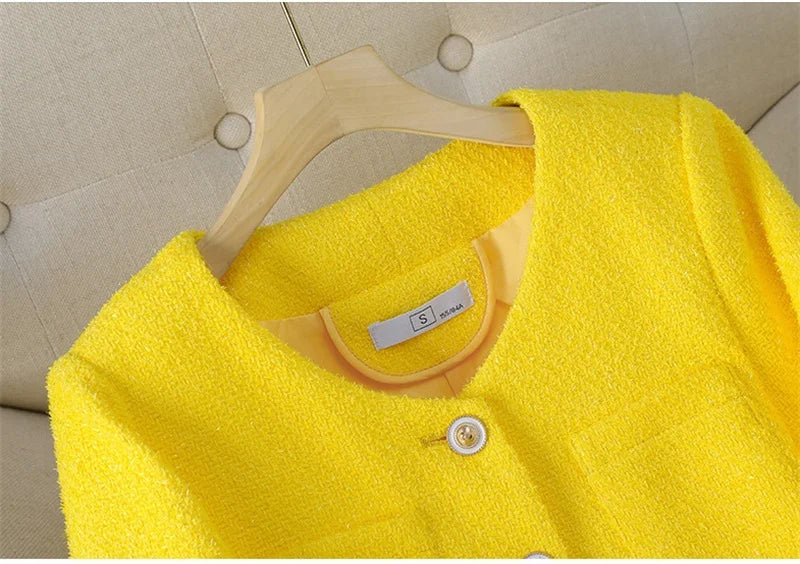 NewKorean Fashion Small Fragrance Tweed Jacket Women .