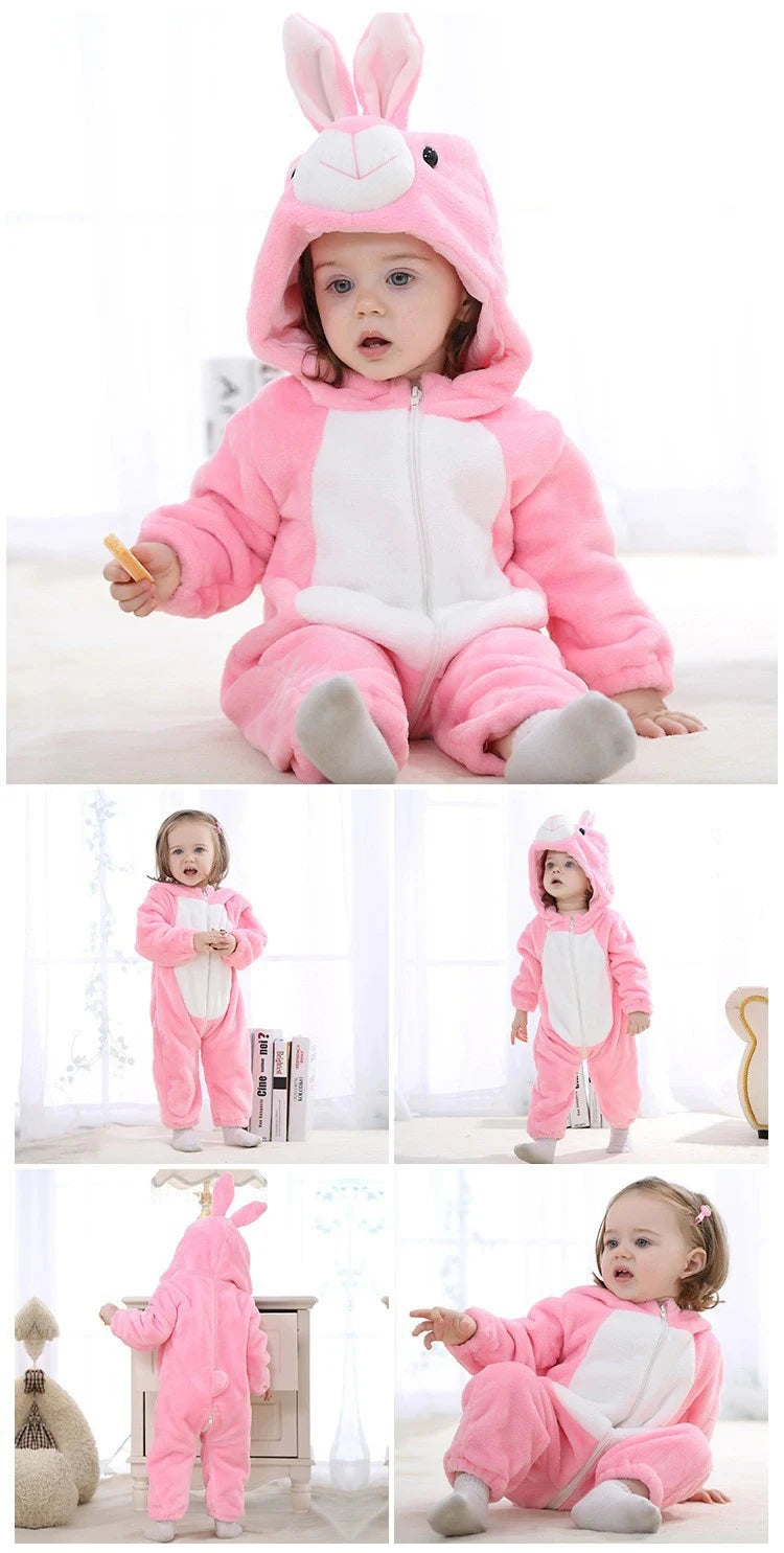 New Fleece Baby's Warm Rompers Animal Outwear Jumpsuits .