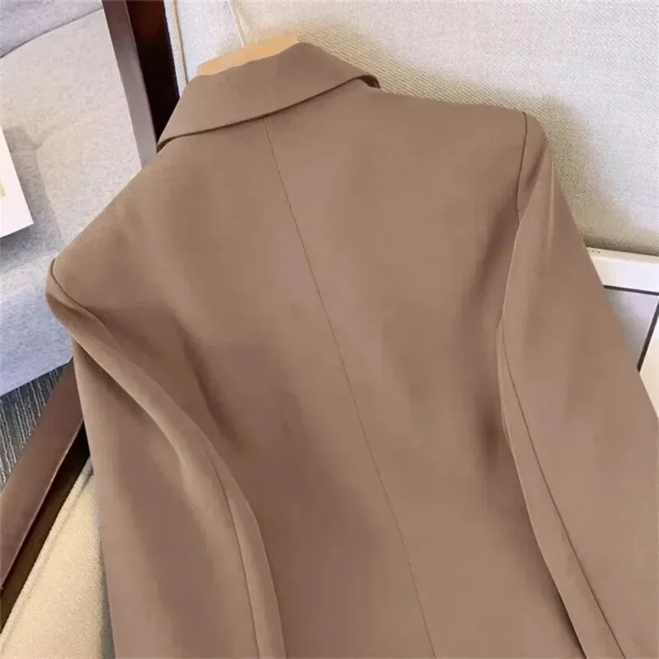 Spring Autumn Women Chic Office Lady Double Breasted Blazer .