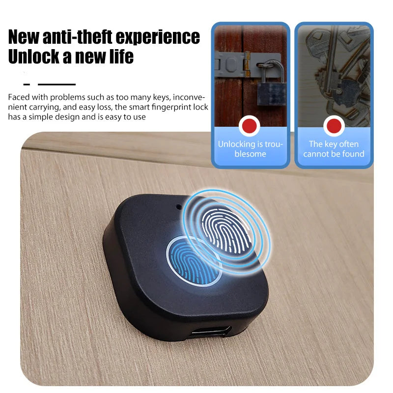 Biometric Fingerprint Lock Black Keyless Cabinet Lock Smart Drawer Locks .