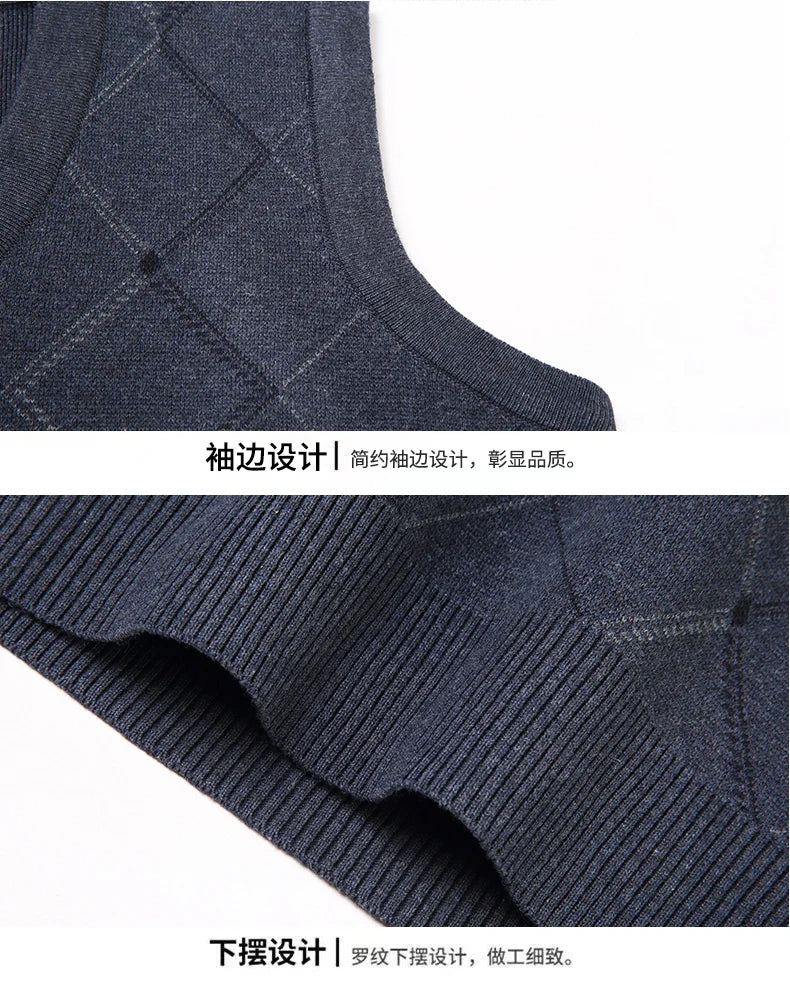 Casual Sweater Tank Top Autumn and Winter Warm Men's Vest.