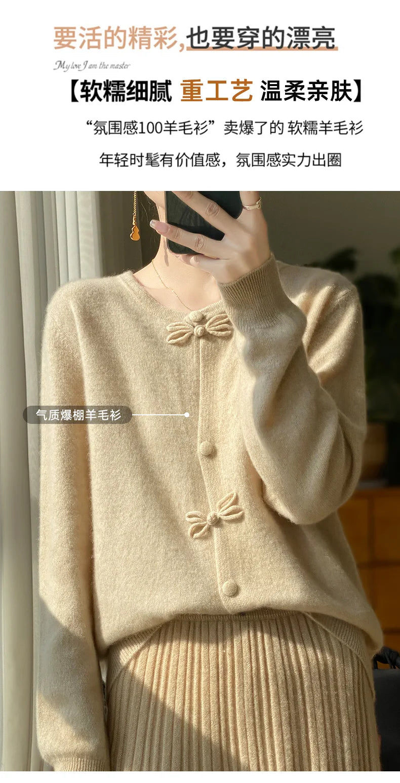 Women New Fashion Autumn Winter 100% Merino Wool Sweater .