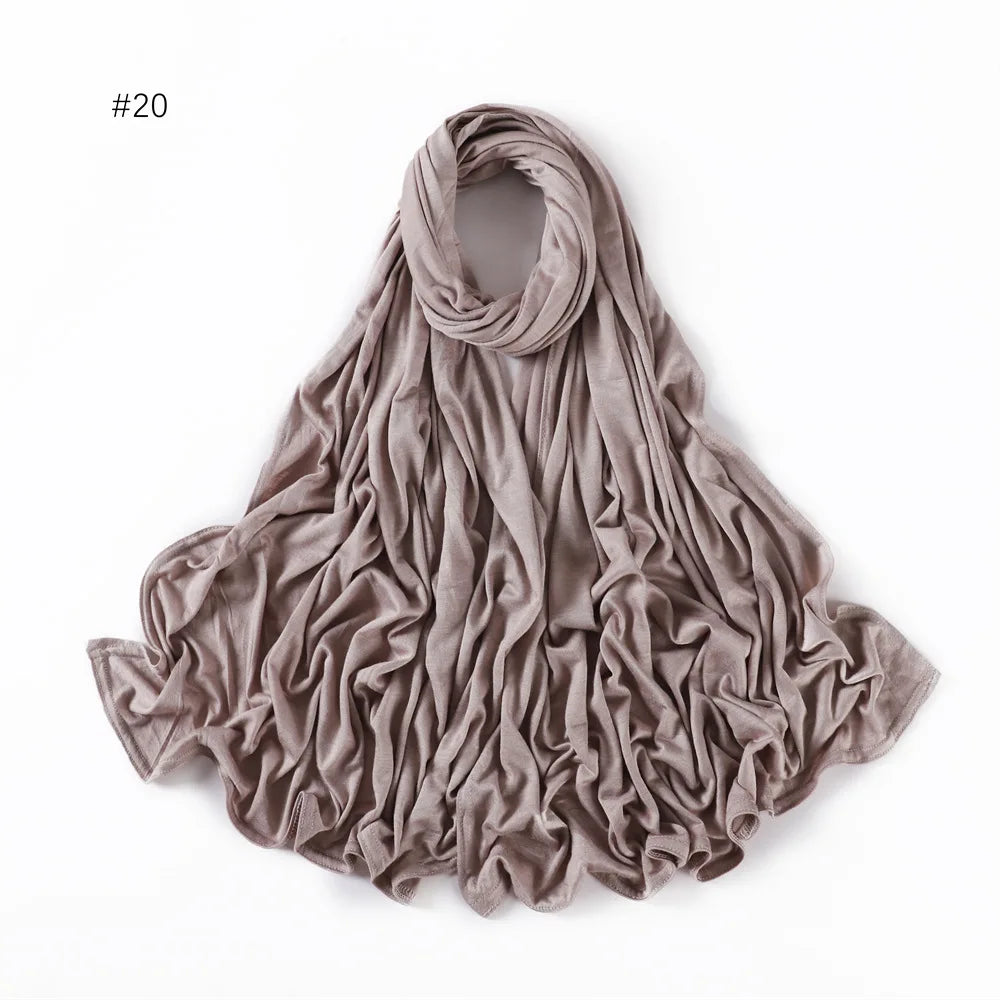 Modal Cotton Jersey Hijabs For Woman Long Muslim Scarf .