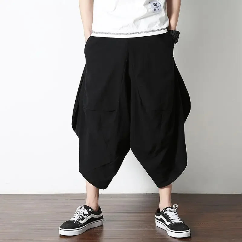 Casual Linen Pants For Men Chinese Style.