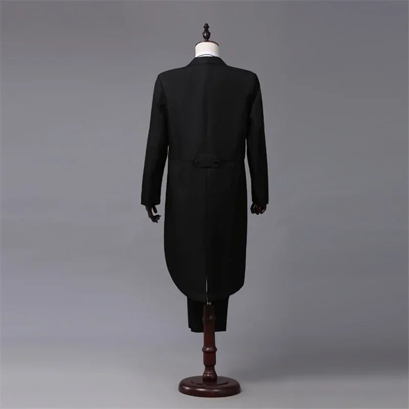 Men's Tuxedo Costume Vintage Formal Tailcoat Slim Fits.