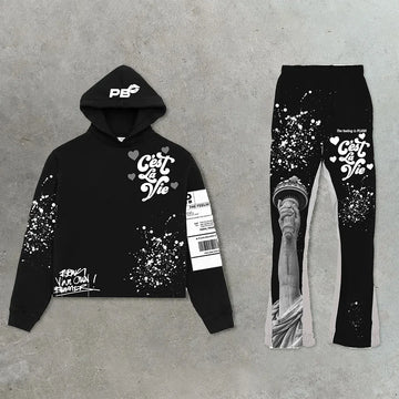 New Two Piece Sets Men Women Hip Hop Sweatpants Casual Pants 3D Printing Pullovers Loose Hoodie Sweatshirt Streetwear