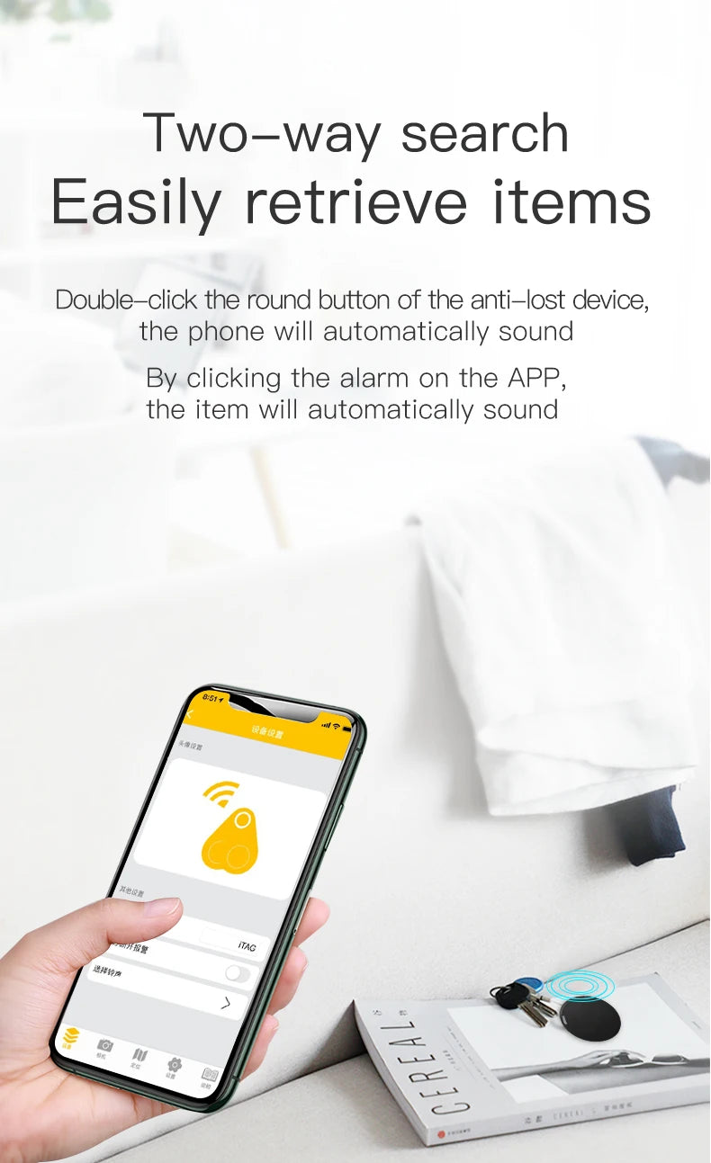 Mini GPS Locator AntiLost Alarm Wallet Keychain Smart Tag Bluetooth.