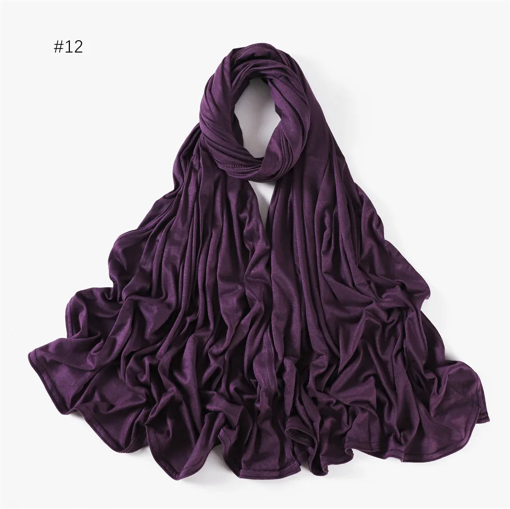 Modal Cotton Jersey Hijabs For Woman Long Muslim Scarf .