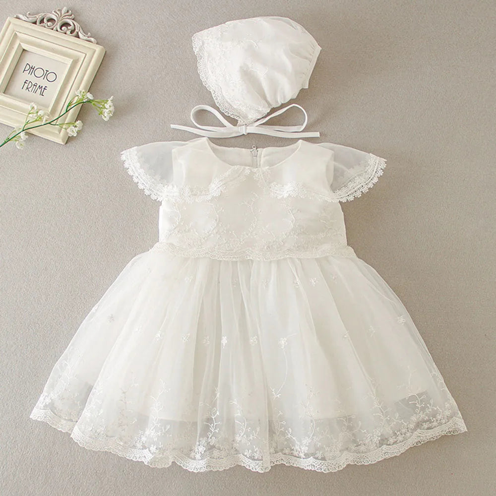 baby girl dresses embroidery pearl 1 year birthday dress wedding party christening baby girl clothes for 3-24 month