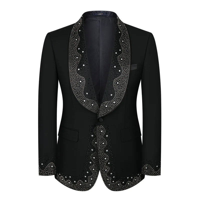Elegant Groom Wedding Tuxedo Formal Prom Party Male Suit Slim (Blazer+Vest+Pants)