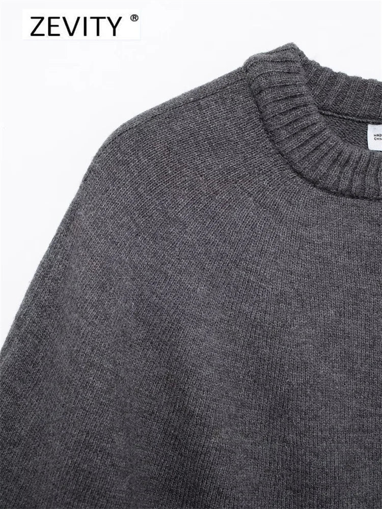 Women O Neck Breasted Solid Color Knitted Shawl Sweater Jacket Female .