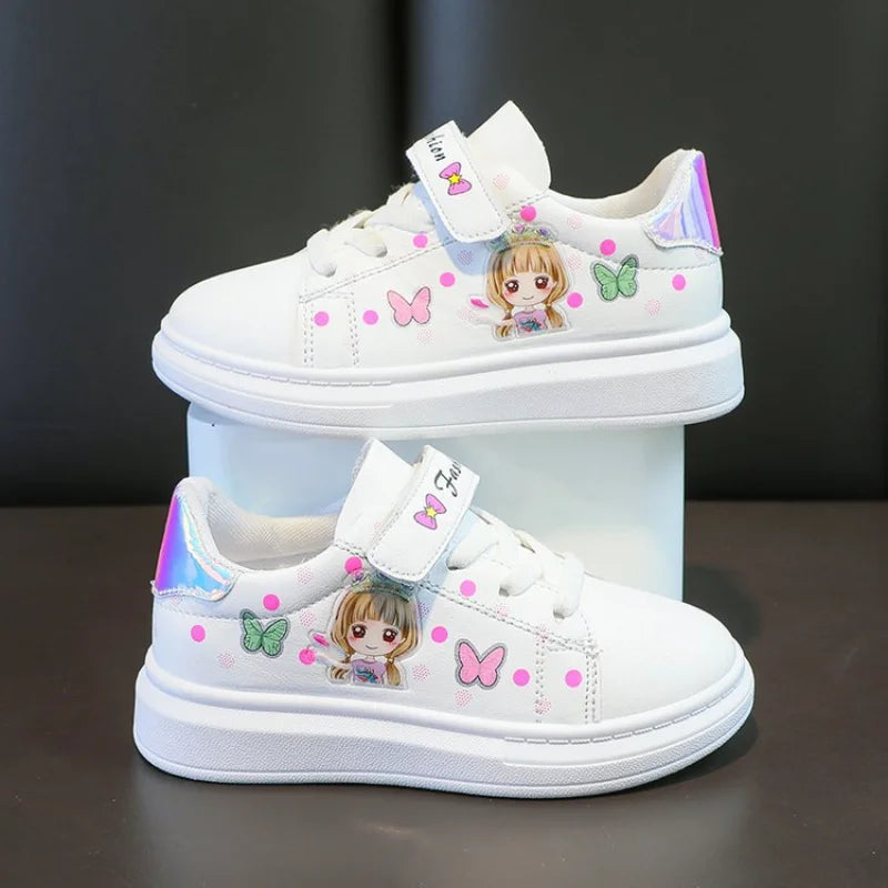 Kid sneakers Shoes Leather Upper Girl Shoe Kid Small White Shoes