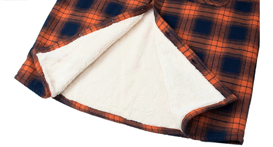 MAGCOMSEN Men's Fleece Plaid Flannel Shirt Jacket.