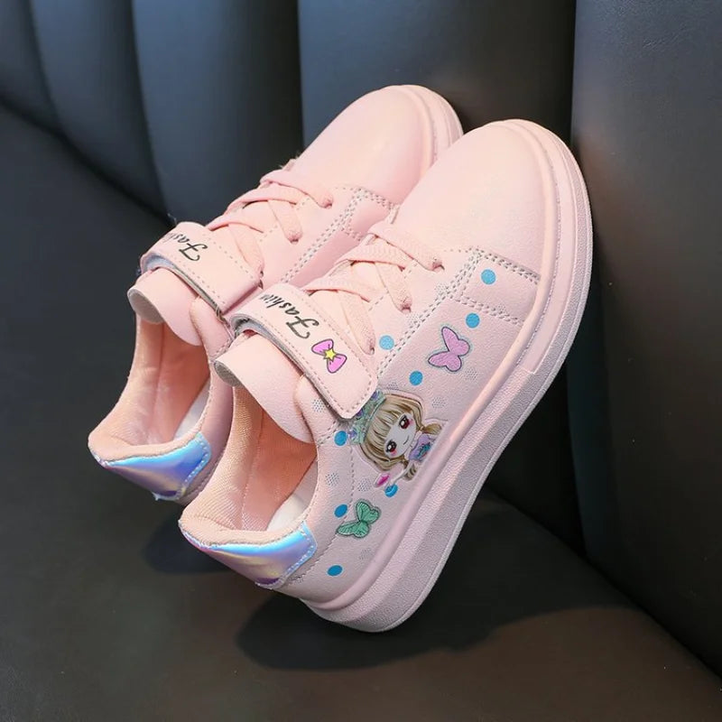 Kid sneakers Shoes Leather Upper Girl Shoe Kid Small White Shoes