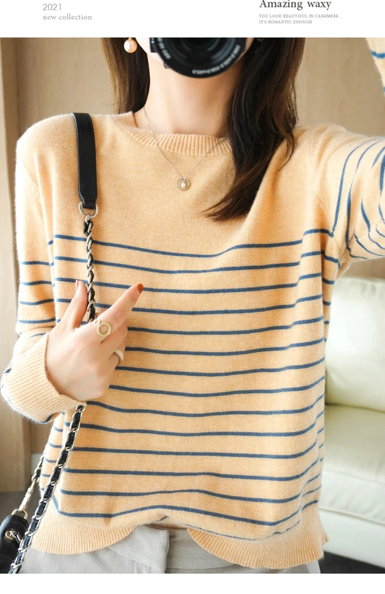 100% Cotton Knitted Sweater Women's Sweater .