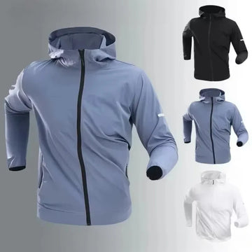 Autumn/Winter Men's Outdoor Running Fitness Morning Jogging Sports Quick-Dry Windproof Cycling Training Jacket and Tracksuit