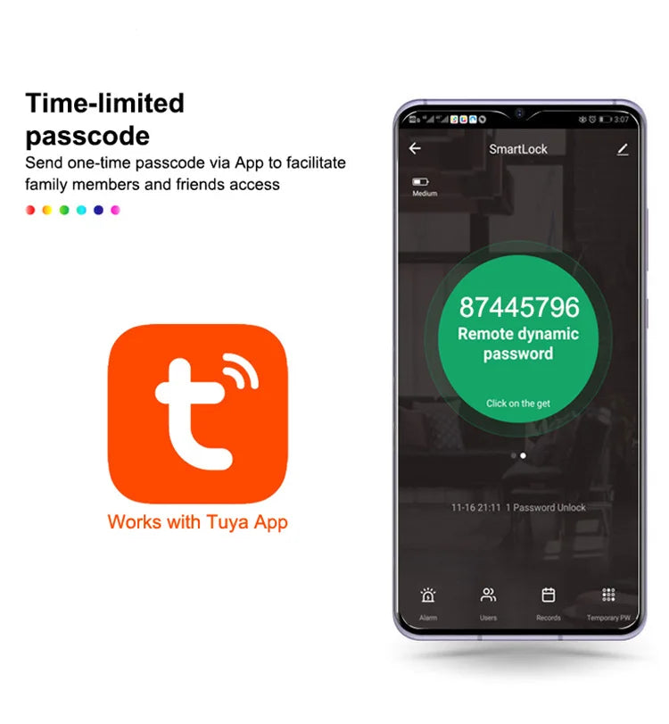 TUYA WIFI Smart Door Locks Fingerprint Lock Outdoor Waterproof Gate Locks .