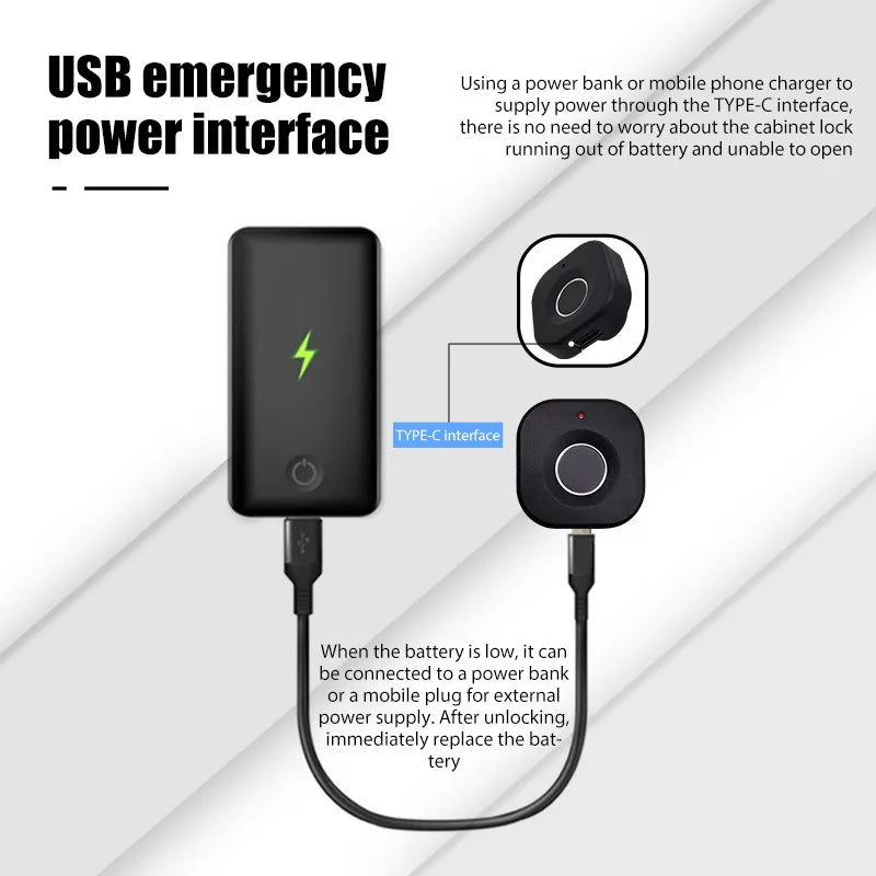 Biometric Fingerprint Lock Black Keyless Cabinet Lock Smart Drawer Locks .