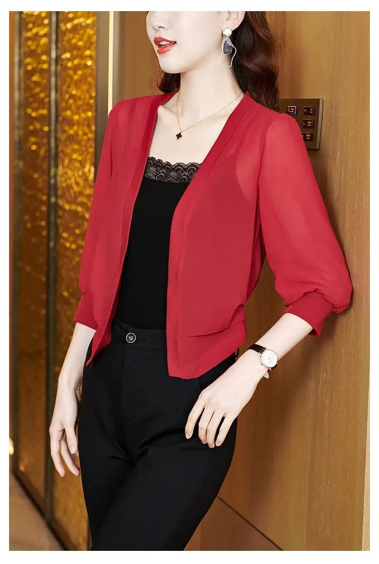 Spring Summer Women Cardigan Sunscreen Chiffon .