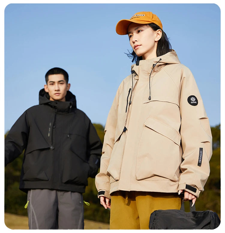 Men’s Hooded Outdoor Windbreaker Jacket Windproof Coats .
