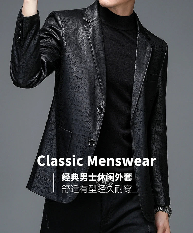 Men's Casual Spring Autumn Vintage Soft Faux Leather Jackets .