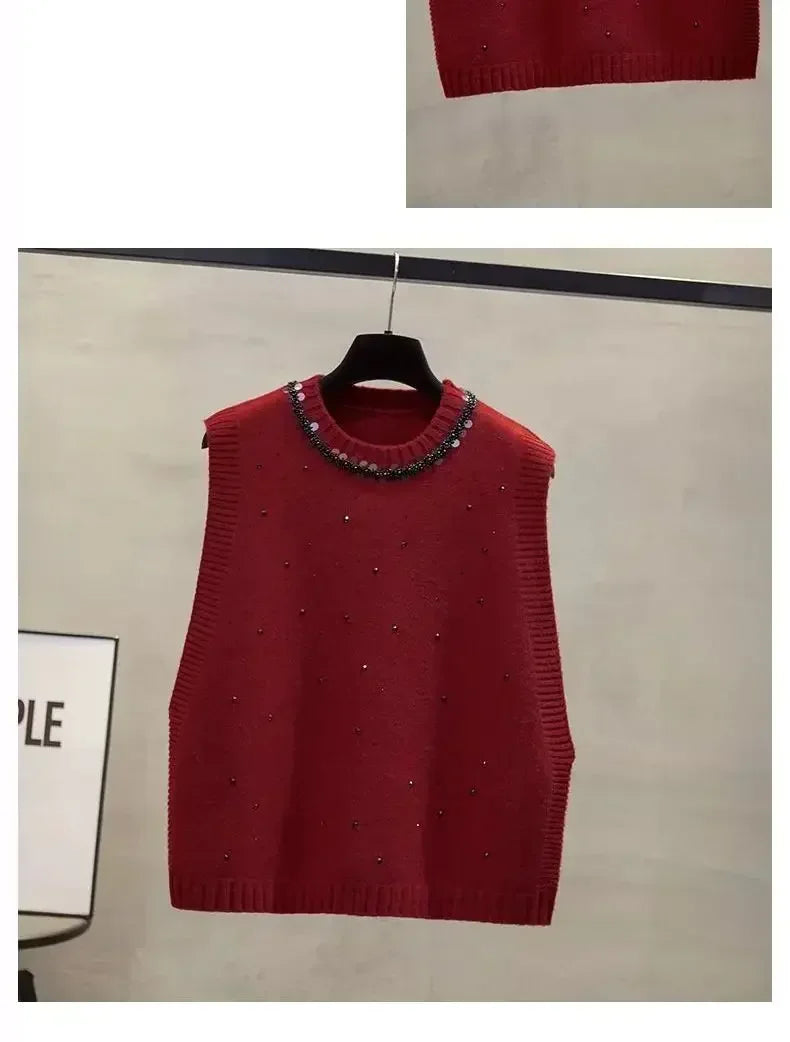 Korean Fashion Autumn New Sweaters Vest Women .