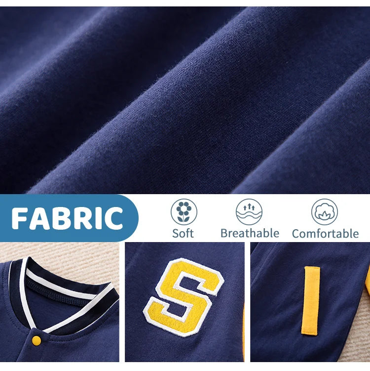 Spring And Autumn Boys And Girls Handsome Baseball Jersey Cotton Comfortable Casual Long Sleeve Baby Bodysuit