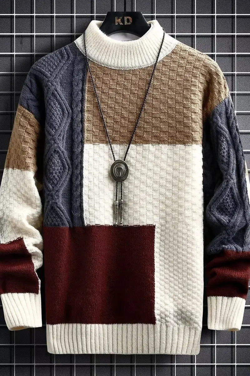 2023 Men's Autumn Winter Japanese Style Thickened Knitted Sweater Trendy Korean Version Casual Scene Other Material Pullovers