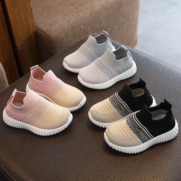 Kids Casual Sneakers for Boys Slip-On Knitted Sock Shoes .