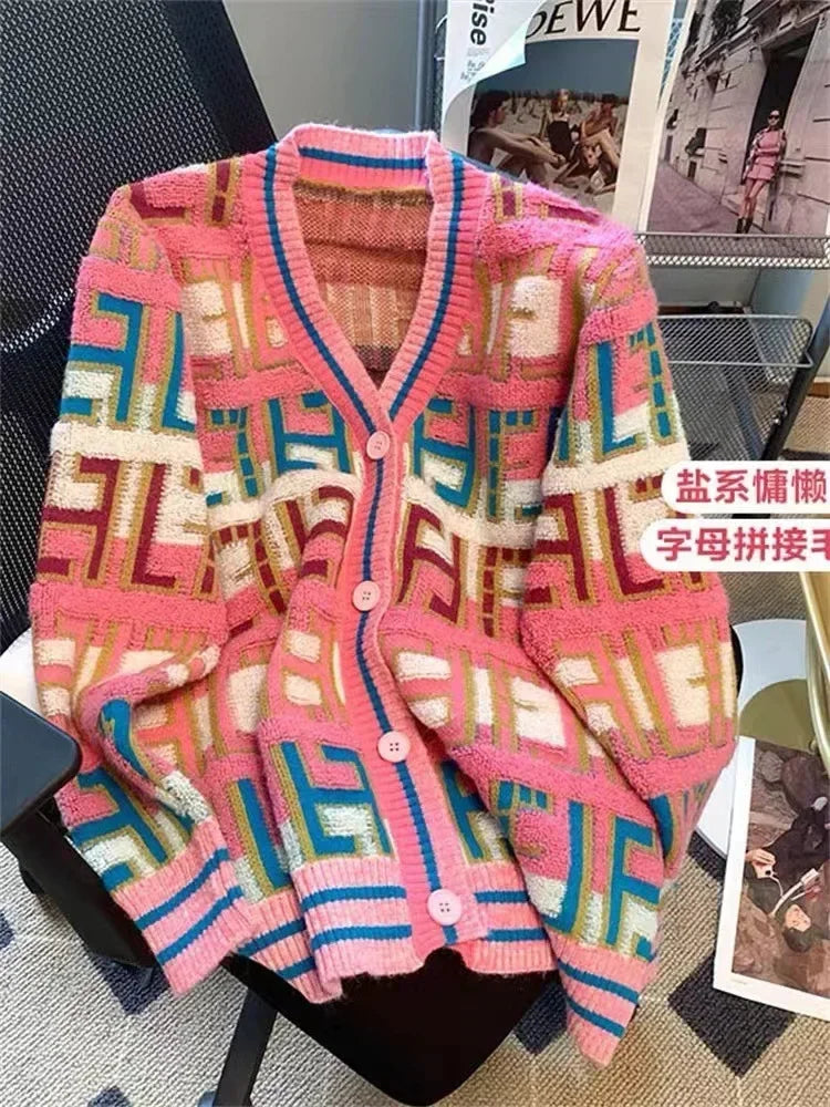 Women Long Sleeve Sweater Cardigan Twist Cable Knitted .