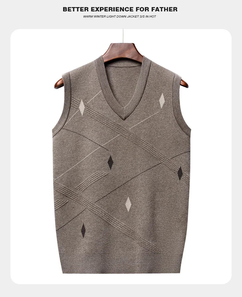 Men's Thickened Casual Sweater Tank Top Autumn and Winter Warm Men's Vest.